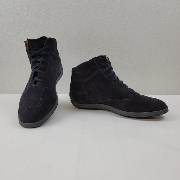 HOGAN INTERACTIVE Mens Blue  suede Shoes Sneakers driving high top Size 10 - Picture 3 of 10
